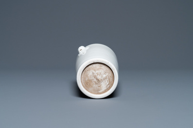A Chinese Dehua blanc de Chine rouleau vase, Kangxi