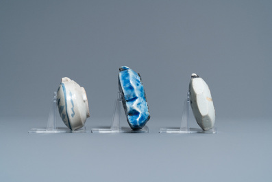 Seven Korean blue and white water droppers, 18/19th C.