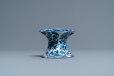 A Chinese blue and white salt after a European silver model, Kangxi
