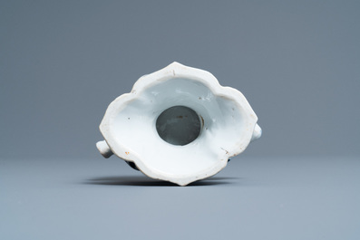 A Chinese blue and white salt after a European silver model, Kangxi