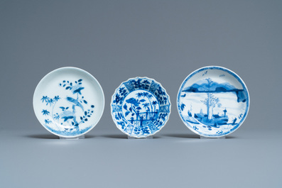 Vijftien Chinese blauw-witte koppen en achttien schotels, Kangxi