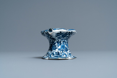 A Chinese blue and white salt after a European silver model, Kangxi