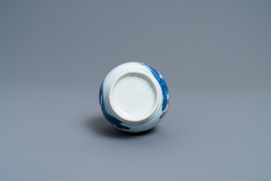 A Chinese blue and white pear-shaped bottle vase, Transitional period