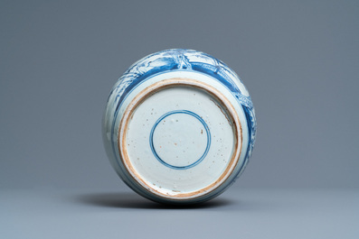A Chinese blue and white 'Three friends of winter' jar, Kangxi