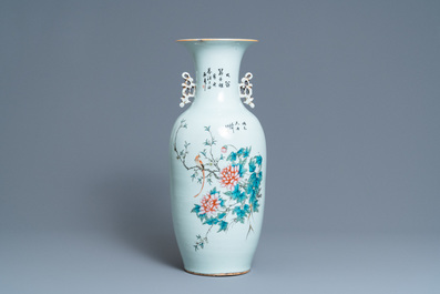 A Chinese qianjiang cai vase with two-sided design, 19/20th C.