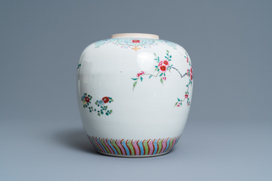 A Chinese famille rose 'pheasants' jar, Qianlong