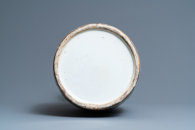 A Chinese Canton famille rose vase, 19th C.