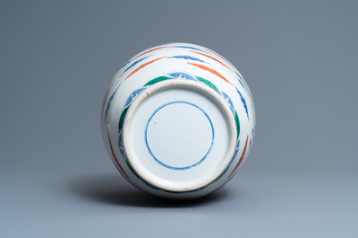 A Chinese wucai 'dragon and phoenix' vase, 19th C.