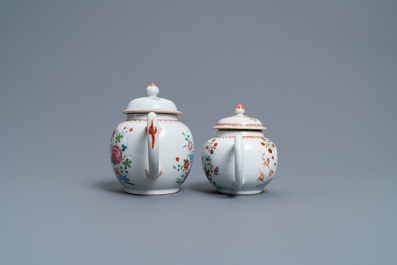 A collection of Chinese blue and white, famille rose, verte and Imari-style tea wares, Kangxi/Qianlong