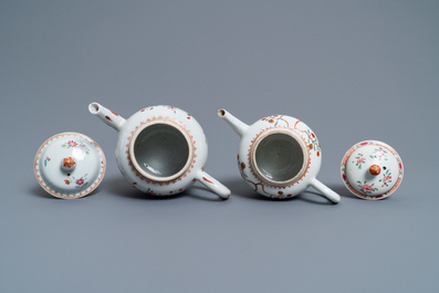 A collection of Chinese blue and white, famille rose, verte and Imari-style tea wares, Kangxi/Qianlong