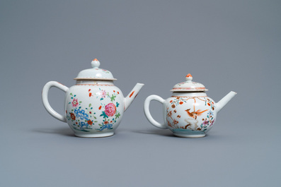 A collection of Chinese blue and white, famille rose, verte and Imari-style tea wares, Kangxi/Qianlong
