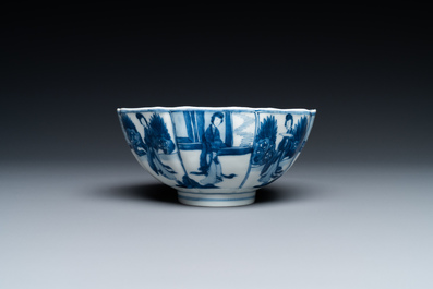 A Chinese blue and white 'Long Eliza' bowl, Chenghua mark, Kangxi