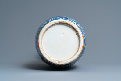 A Chinese blue and white 'dragon' vase, 19th C.