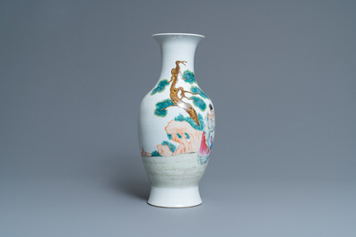 A Chinese famille rose vase, Qianlong mark, Republic