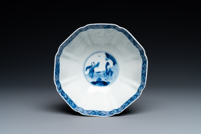 A Chinese blue and white 'Long Eliza' bowl, Chenghua mark, Kangxi