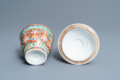 A Chinese 'Bencharong' bowl and cover for the Thai market, 19th C.