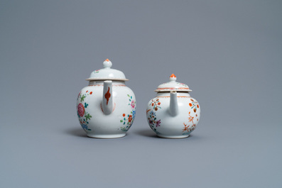 A collection of Chinese blue and white, famille rose, verte and Imari-style tea wares, Kangxi/Qianlong
