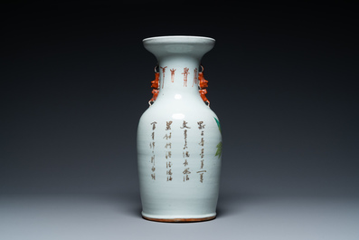 A Chinese qianjiang cai vase with birds among blossoms, 19th C.