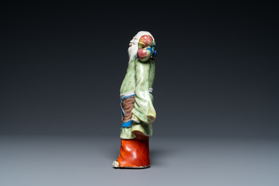 A Chinese famille rose figure of an immortal, Qianlong