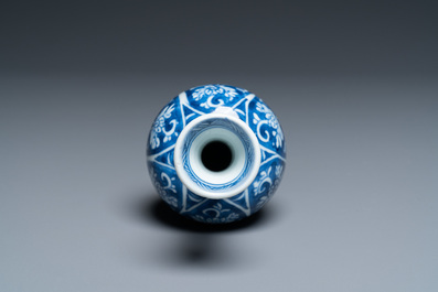 A Chinese blue and white 'lotus flower' vase, Kangxi