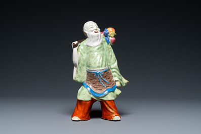A Chinese famille rose figure of an immortal, Qianlong
