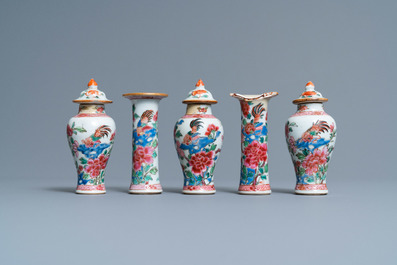 Thirty-eight Chinese blue and white, famille rose and monochrome miniature vases, Kangxi/Qianlong