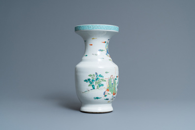 A Chinese famille rose 'immortals' vase, Yongzheng