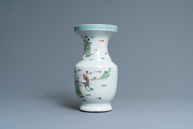 A Chinese famille rose 'immortals' vase, Yongzheng