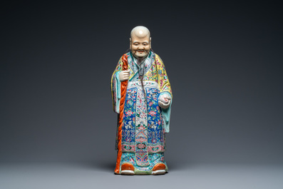A Chinese famille rose 'Star God Shou' figure, 19th C.