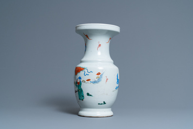A Chinese famille rose 'horseriders' vase, Yongzheng