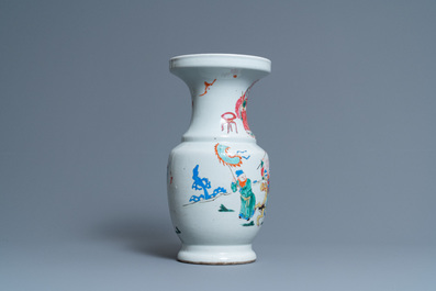 A Chinese famille rose 'horseriders' vase, Yongzheng