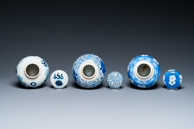 Veertien Chinese blauw-witte vazen, 18/20e eeuw