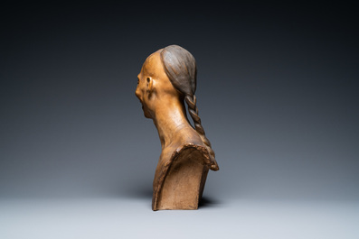 Jean Mich (Frankrijk, 1871-1919): Buste van Chih-Fan in gepatineerde terracotta