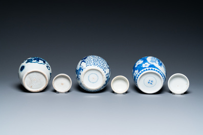 Veertien Chinese blauw-witte vazen, 18/20e eeuw