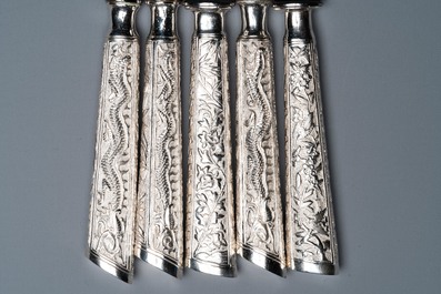 Twenty-five Chinese silver knives , 19/20th C.