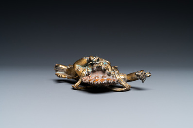A Chinese gilt bronze 'Mahakala' figure, 18th C.