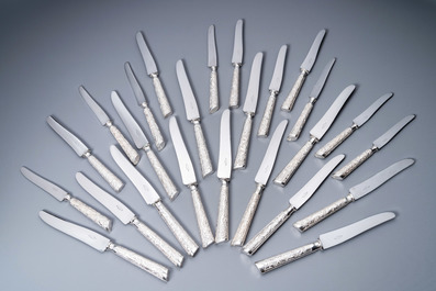 Twenty-five Chinese silver knives , 19/20th C.