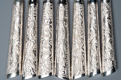 Twenty-five Chinese silver knives , 19/20th C.