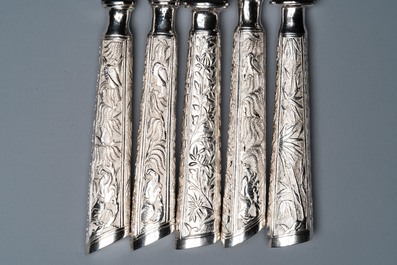 Twenty-five Chinese silver knives , 19/20th C.