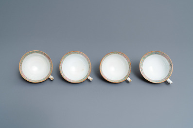 A Chinese Canton famille rose 18-piece tea service, 19th C.