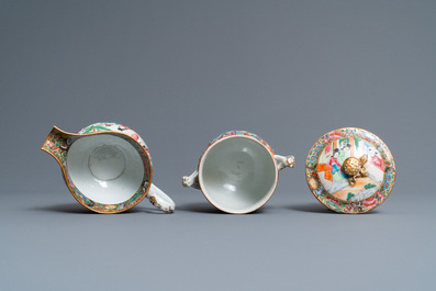 A Chinese Canton famille rose 18-piece tea service, 19th C.