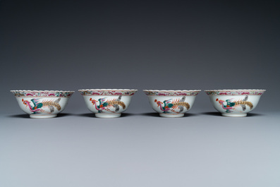 Four Chinese famille rose bowls for the Straits or Peranakan market, 19th C.