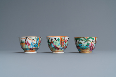 A Chinese Canton famille rose 18-piece tea service, 19th C.