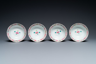 Four Chinese famille rose bowls for the Straits or Peranakan market, 19th C.