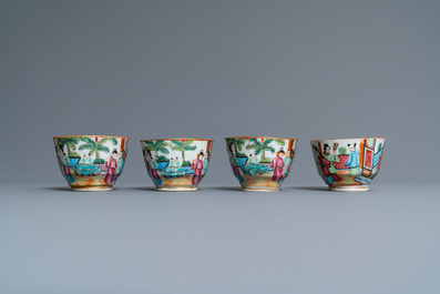 A Chinese Canton famille rose 18-piece tea service, 19th C.