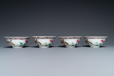 Four Chinese famille rose bowls for the Straits or Peranakan market, 19th C.