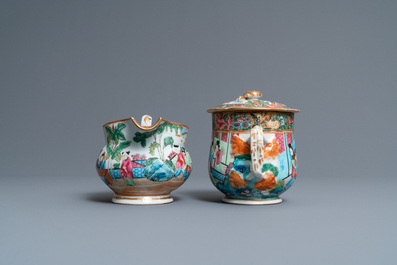 A Chinese Canton famille rose 18-piece tea service, 19th C.