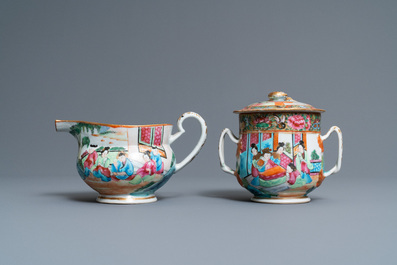 A Chinese Canton famille rose 18-piece tea service, 19th C.