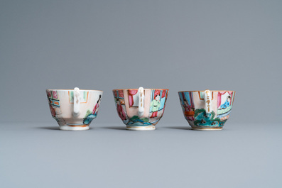 A Chinese Canton famille rose 18-piece tea service, 19th C.