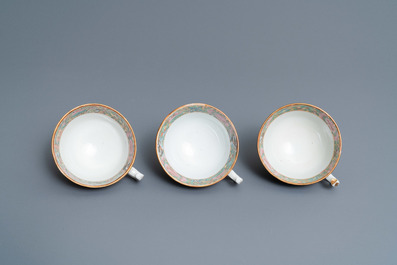 A Chinese Canton famille rose 18-piece tea service, 19th C.